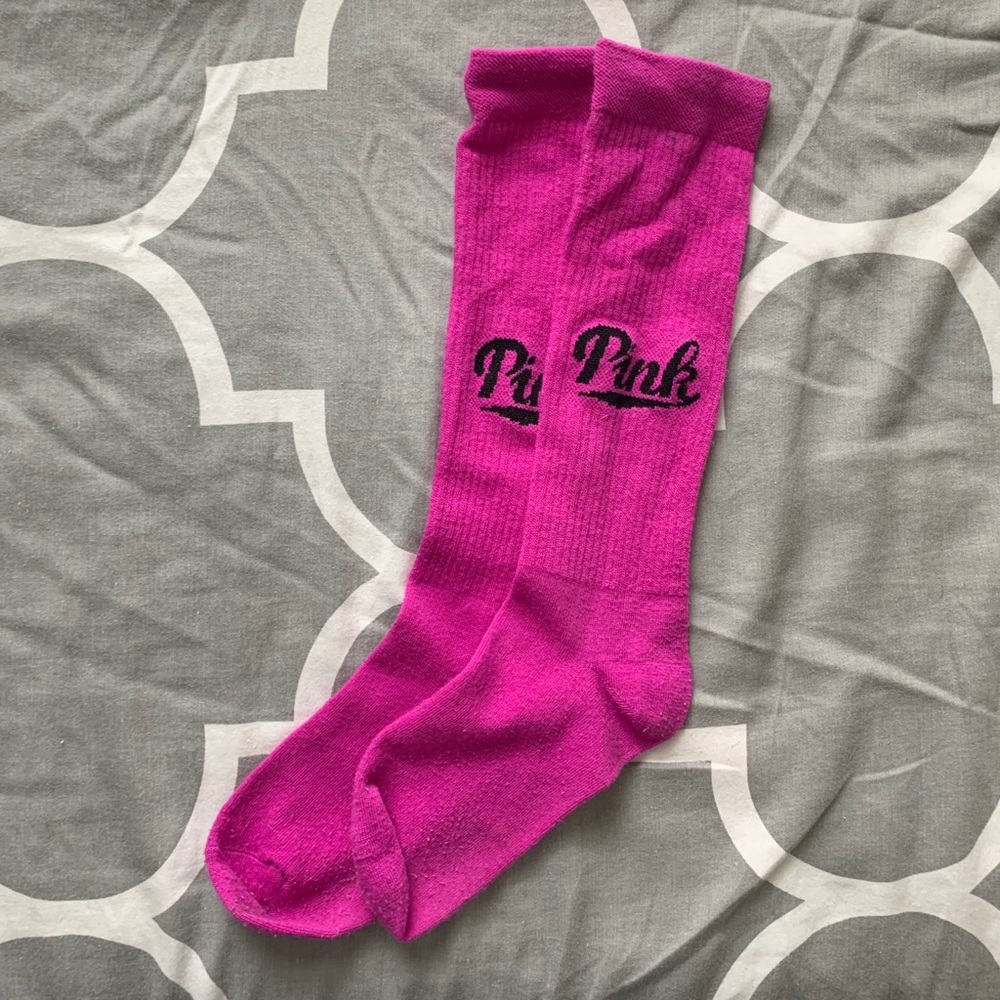 Pink crew socks